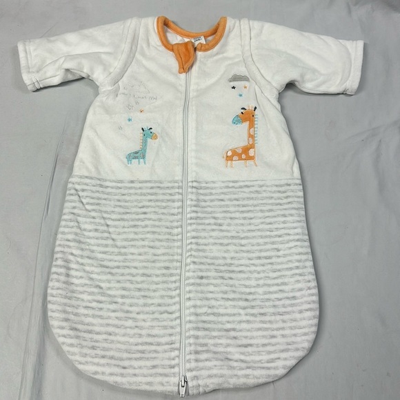 Cozy White and Orange Kids Pajamas Sleep Sack - Picture 1 of 5